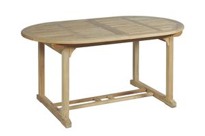 Tisch SOLO Gartentisch Esstisch Holztisch Ausziehtisch ausziehbar oval Teak Holz