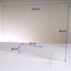 Hochwertiger Spuckschutz aus Acrylglas | Ideal für Verkaufs-/ und Empfangstresen | Thekenaufsteller | Protector, Größe: 120x80 cm