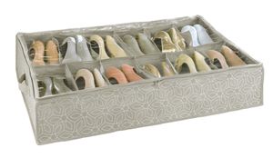 WENKO Unterbett Kommode für bis 12 Paar Schuhe Aufbewahrungs Tasche Schrank Bett