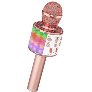 Bluetooth Mikrofon KaraokHandheld Stereo Sound Bluetooth Karaoke Kondensator Funkmikrofon für Kinder