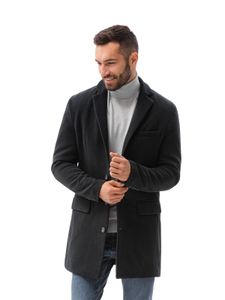 Klasický a elegantní pánský kabát velikosti S-XXL 4 barvy 100% polyester C432 Black XL