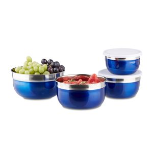 relaxdays Schüssel Set mit Deckel 4-teilig