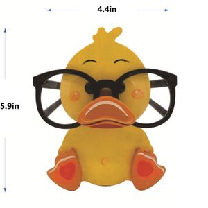 (Duck) Roztomilý kreativní držák na brýle, 1 kus dřevěného rámu na brýle ve tvaru zvířete pro domácnost, kancelář, dekorace na stůl