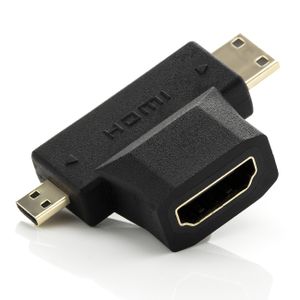 HDMI Dual Adapter Mini HDMI + Micro HDMI - HDMI Buchse auf Mini + Micro HDMI