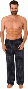 Herren Flanell Schlafanzug Pyjama Hose lang in Karo Optik aus Baumwolle - 222 122 15 870 ; schwarz , 52