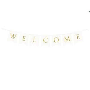 Banner Welcome, biely 15x95cm Party Deco