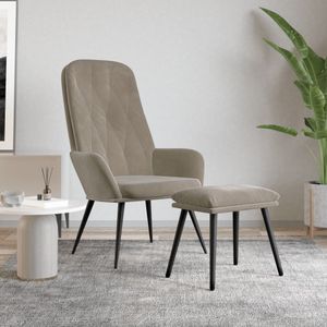 vidaXL Relaxačné kreslo s taburetkou Light Grey Velvet