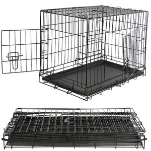 Mucola drátěná klec skládací přepravní box pro psy přepravní box pro psy přepravní klec síťová klec pro psy - 120 x 80,5 x 75 cm černá