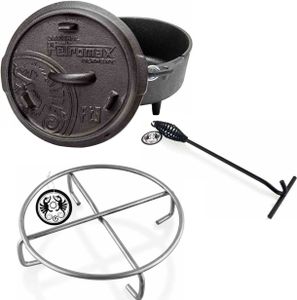 Petromax Feuertopf-Set ft3 mit Füßen 1,6 Liter Untersetzer und Deckelheber