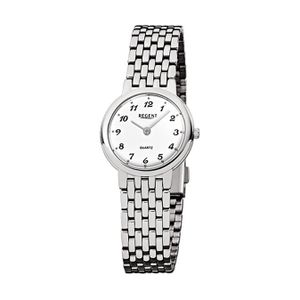 Regent Stahl Damen Uhr F-909 Quarzuhr Armband silber D2URF909