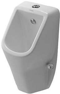 Duravit Urinal RIMLESS D-CODE 305 x 290 mm, Zulauf von oben mit Fliege HygieneGlaze weiß