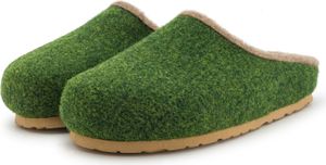 PANTOFFELMANN Filzclogs mit Fußbett warme Filzhausschuhe Filzpantoffel Herren Damen Filz Clog Hausschuhe olive 37