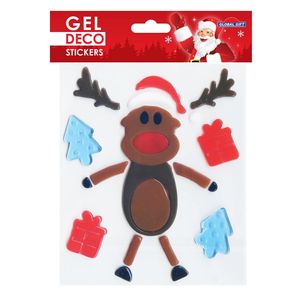 Gel-Sticker Weihnachten für Fenster - Rentier Rudolf