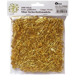 1000 Mini Sicherheitsnadeln " gold " klein ca. 19 mm, Sicherheits-Nadeln, E90040