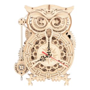 ROKR 3D-Holz-Puzzle Uhr 'Owl Clock' Modellbausatz