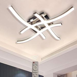 LED Deckenleuchte, 4 Flammig mit Fernbedienung Dimmbar, Eingebaute LED Platinen 48W 2000 Lumen, für Schlafzimmer Esszimmer Küche Flur Kinderzimmer