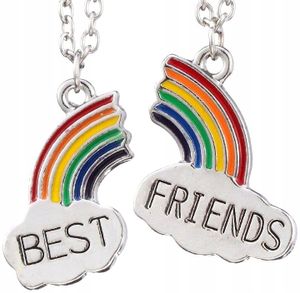 Freunde Halsketten 2in1 BEST FRIENDS Regenbogen