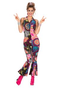 L3201720-36 Damen Hippie Overall-Catsuit-Kostüm Gr.36
