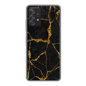 Kryt mobilného telefónu pre Samsung Galaxy A53 Mramor - zlatá - čierna - mramorový vzhľad - trblietky Silikónové mäkké puzdro