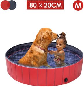 Faltbarer Hundepool für Kleine Mittlere und Große Hunde, Robust Material Planschbecken Bällebad Hunde Pool für Kinder und Hunde