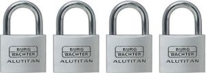 4 x Burg Wächter Zylinderschlösser Alutitan 770/40 Gleichschliessend