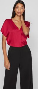 Satin Bluse Glänzendes Kurzarm Shirt Top Oberteil VIELLETTE  | 36