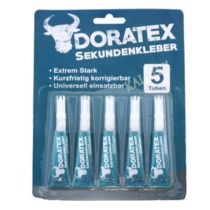 DORATEX 5x2 Gramm Tube Sekundenkleber Kleber Klebstoff Super Glue Alleskleber Spezialkleber Kraftkleber