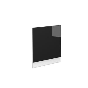 Livinity® Frontblende Fame-Line, 60 cm ohne Arbeitsplatte, Schwarz-Eiche Hochglanz/Weiß