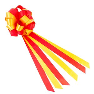 Oblique Unique Geschenkschleife mit Geschenkband Groß Deko Schleifen - rot gold