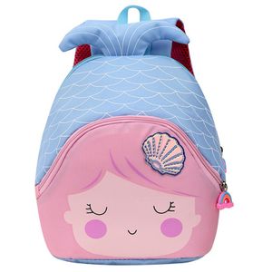 Reißverschluss hat Fächer Schultasche Kindergarten Cartoon Meerjungfrau Rucksack Geldbörse Mädchen Tasche Kindergarten Baby Tasche