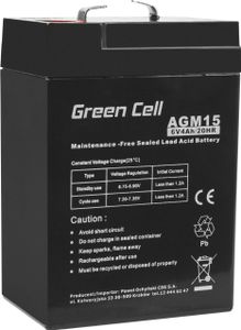 Green Cell® 6V 4Ah AGM VRLA Blei-Säure-Batterie, Gel-Ersatzbatterie, zyklenfest, elektrisches Spielzeug, Alarm, Notstrom, für Kinder und Kinderquads