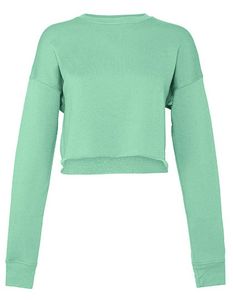 Bella+Canvas Damen Sweatshirt Cropped Crew Fleece 7503 Blau Dusty Blue XL