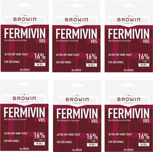 6 x Fermivin VR5 Trockenhefe für Rotweine Weinhefe Reinzuchthefe 7g Für 10-35l Wein Hefe Rotwein