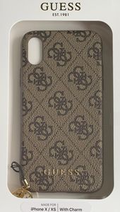 Guess - Charms - Hardcover 4G - Apple iPhone X/Xs - Braun