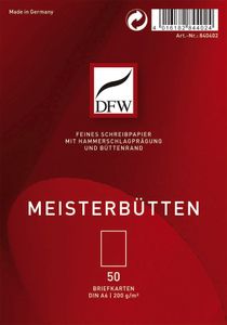 DFW 840402 Briefkarte Meisterbütten - A6 hoch, 50 Stück