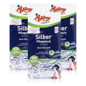 Poliboy Silber Pflegetuch - Poliert alle Gegenstände (3er Pack)