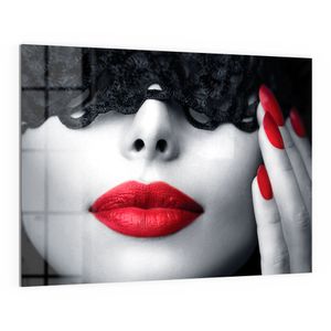 DEQORI Magnettafel Glas 120x90 cm 'Maskierte Schönheit' beschreibbar Whiteboard