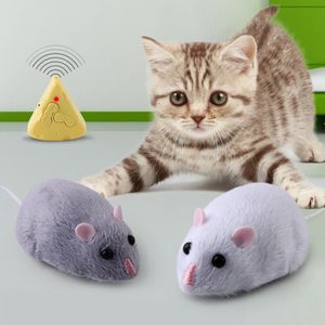 Elektrische Infrarot RC Simulationsmaus mit Käsemodell-Spielzeug für Katzen, interaktives Spielzeug für Haustiere (Helllila)