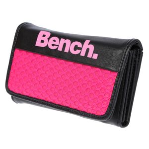 Bench Große Damen Geldbörse Portemonnaie Brieftasche Clutch Leder Optik Schwarz Pink