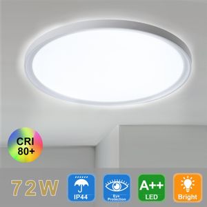 LZQ 72W LED Deckenleuchte Feuchtraumleuchte Ø45cm Feuchtraumlampe Rund Lamp Deckenlampen für Badezimmer, Schlafzimmer, Küche, Flur, Kaltweiß