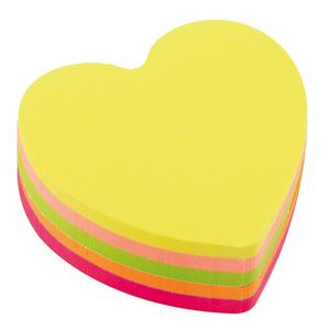 Haftnotizwürfel Super Sticky Notes | Notiz Klebezettel| Selbstklebende Haftnotizzettel in 70x70mm 400 Blatt Herz Neon