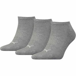 PUMA Uni Sneaker-Socken, 3er Pack - Cushioned, Frottee-Sohle, Logo, einfarbig Grau 43-46