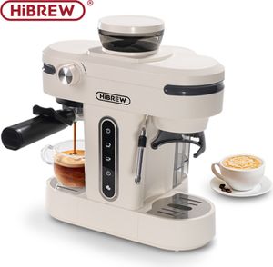 Kávovar HiBREW H14A, vysoký tlak 20 barů, 15 rychlostí nastavení mlýnku, funkce předspaření, NTC regulace teploty, nastavení objemu šálku - béžová barva