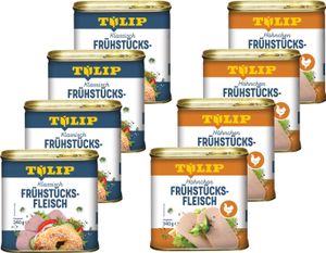 TULIP 8x 340g Bundle Frühstücksfleisch Schwein und Hähnchen Dänische Delikatesse