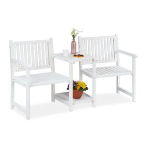 relaxační zahradní lavice se stolem bílá