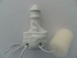 Porzellan Tropfenfänger Leuchtturm, weiß, für Kaffee- oder Teekannen, Figur Meer