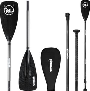 NEMAXX® CARBON SPEED SUP Paddel – 3-teiliges Paddle – höhenverstellbar inkl. Tasche – ultraleicht (702 g) – auch als Kajak-Paddel geeignet