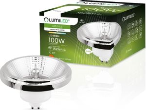 LUMILED LED žiarovka ES111 GU10 Lampholder 230V 15W (ekvivalent 100 W) Neutrálna biela 4000K 24° strieborná 1521 lm Reflektor