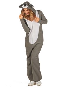 Süßes Koala-Kostüm für Damen grau-weiß