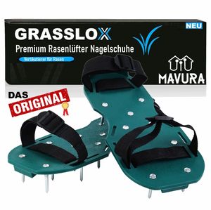 GRASSLOX Rasenlüfter Nagelschuhe Vertikutierer Nagelsohlen Schuhe Estrichschuhe